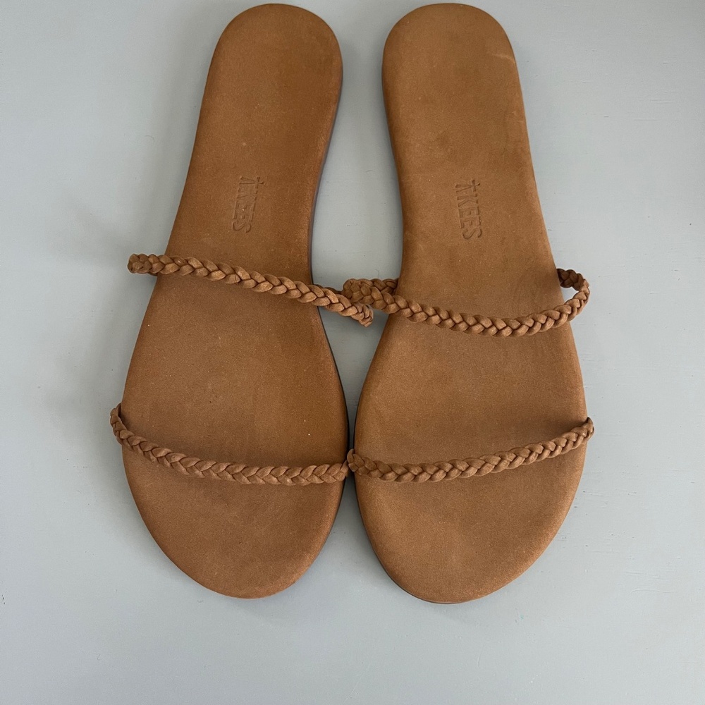 Brand New TKEES Gemma Braid Slides size 8 Camel - Picture 9 of 13